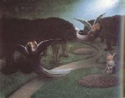 Nuncques, William Degouve de The Angels of Night (mk19) Spain oil painting artist